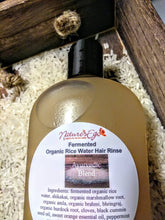 Load image into Gallery viewer, Organic Fermented Rice Water Hair Rinse (ayurvedic, black cumin seed oil). All natural hair rinse, fermented rice water, ayurvedic hair rinse, shikakai, cloves, marshmallow root, organic hair rinse- NaturesEgo