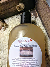 Load image into Gallery viewer, Organic Fermented Rice Water Hair Rinse (ayurvedic, black cumin seed oil). All natural hair rinse, fermented rice water, ayurvedic hair rinse, shikakai, cloves, marshmallow root, organic hair rinse- NaturesEgo
