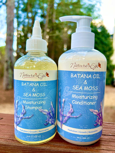 Batana Oil & Sea Moss Moisturizing Shampoo + Conditioner Set - NaturesEgo