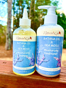 Batana Oil & Sea Moss Moisturizing Shampoo + Conditioner Set - NaturesEgo
