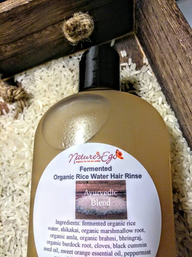 Organic Fermented Rice Water Hair Rinse (ayurvedic, black cumin seed oil). All natural hair rinse, fermented rice water, ayurvedic hair rinse, shikakai, cloves, marshmallow root, organic hair rinse- NaturesEgo