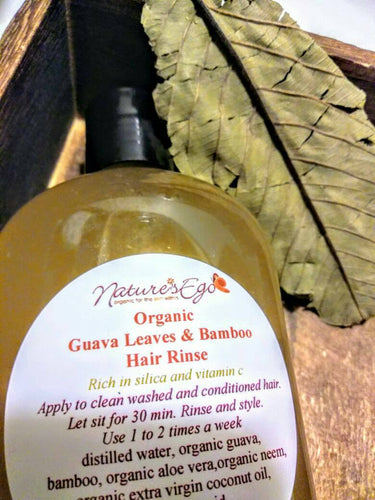 Organic Guava Leaves & Bamboo Hair Rinse (hair growth, silica and vitamin c, hair treatment, hair loss) - NaturesEgo